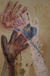 Hands - Mixed Media on Paper