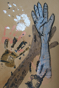 Hands - Mixed Media on Paper